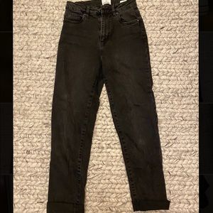 High waisted black mom jeans